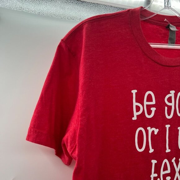 Next Level Apparel Women's Santa T-Shirt Red/White Size Medium - Picture 2 of 9